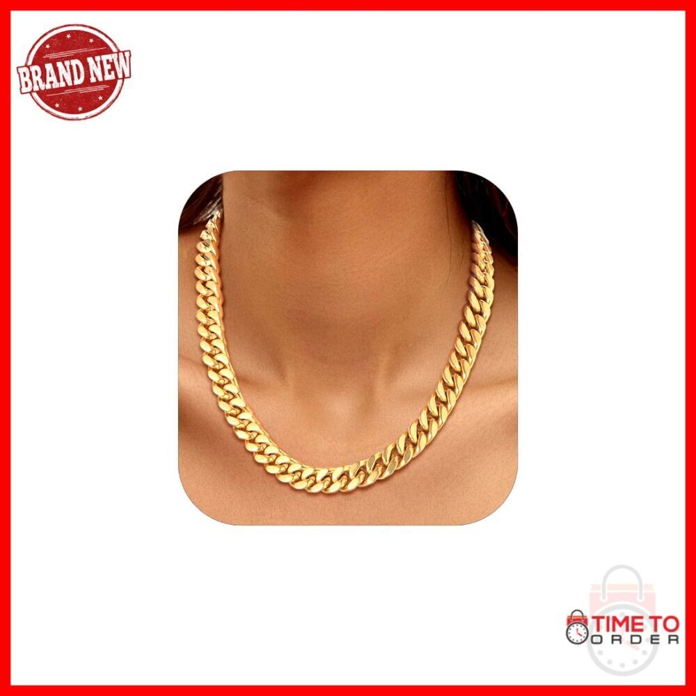 Chunky Cuban Link Chain Necklace, Stainless Steel, 5/12/14mm Widths, Lobster